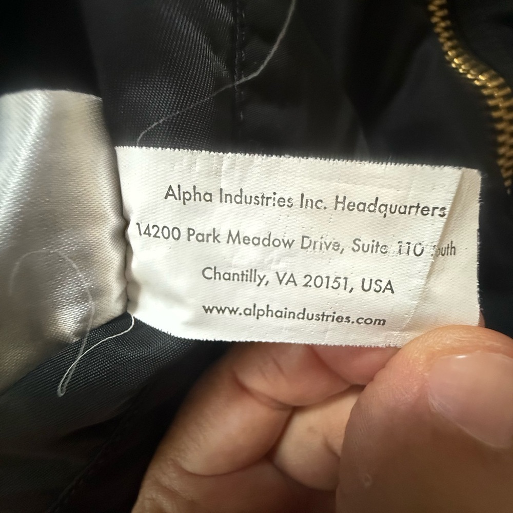 APLHA MA-1 BOMBER JACKET (HERITAGE) Unisex Size Small - Picture 11 of 16